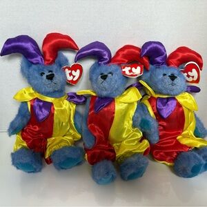 🎭 TY Attic Treasures “Calliope” Jester Bears (1993) – Vintage Collectible Set